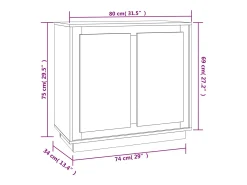 Aparador buffet cómoda armario unidad de almacenamiento organizador cocina salón salón Sonoma 80 x 34 x 75 cm madera contrachapada gris 02_0036536