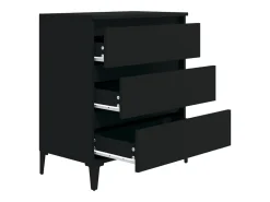 Aparador buffet cómoda armario mueble organizador cocina salón salón 60 x 35 x 70 cm madera contrachapada negra 02_0035983
