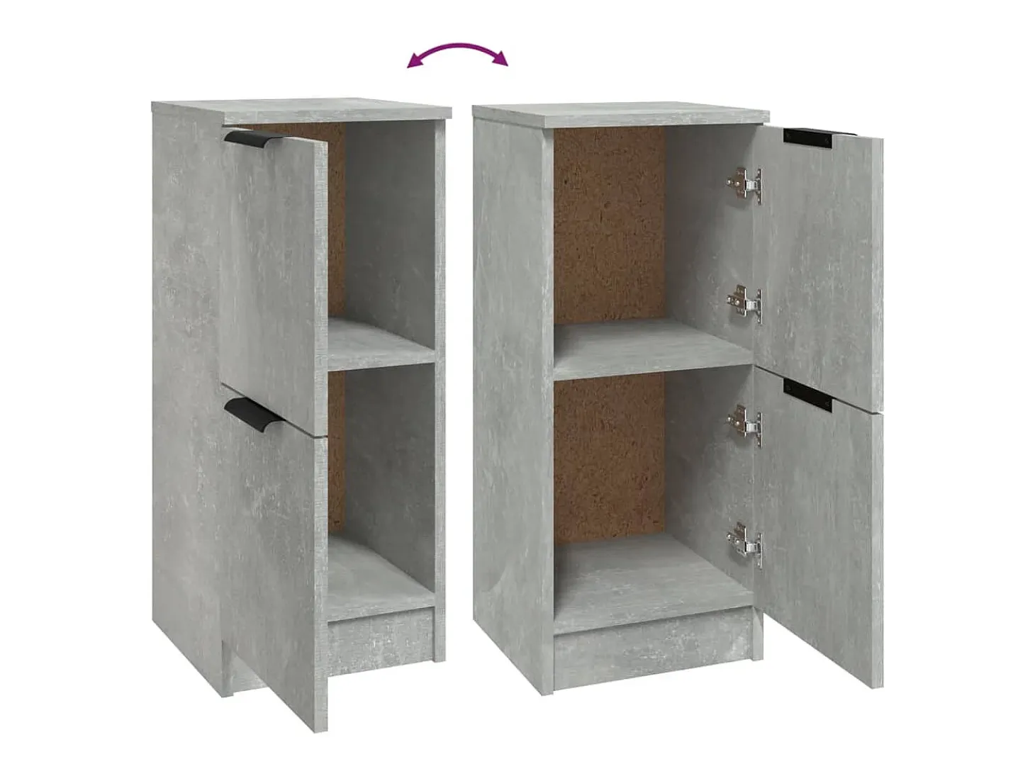 Aparador buffet cómoda armario mueble organizador cocina salón salón juego de 2 30 x 30 x 70 cm madera contrachapada gris 02_0036843