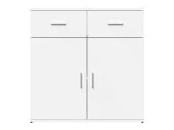 Aparador buffet cómoda armario mueble organizador cocina salón salón juego de 2 79 x 38 x 80 cm madera contrachapada blanca 02_0036685