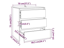 Aparador buffet cómoda armario unidad de almacenamiento organizador cocina salón salonsonoma 70 x 41 x 75 cm madera contrachapada gris 02_0036520