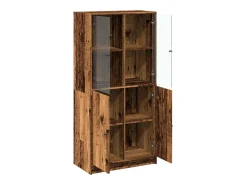 Aparador buffet cómoda armario mueble organizador cocina salón salón alto con puertas madera vieja 68 x 37 x 142 cm madera contrachapada marrón 02_0032248