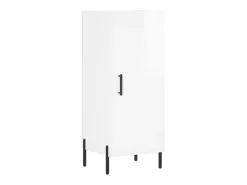 Aparador buffet cómoda armario mueble organizador cocina salón brillante 34,5 x 34 x 90 cm madera contrachapada blanco 02_0030626
