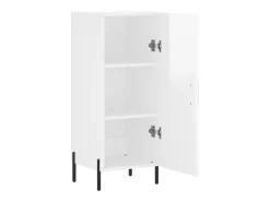 Aparador buffet cómoda armario mueble organizador cocina salón brillante 34,5 x 34 x 90 cm madera contrachapada blanco 02_0030626