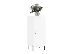 Aparador buffet cómoda armario mueble organizador cocina salón brillante 34,5 x 34 x 90 cm madera contrachapada blanco 02_0030626