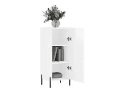Aparador buffet cómoda armario mueble organizador cocina salón brillante 34,5 x 34 x 90 cm madera contrachapada blanco 02_0030626
