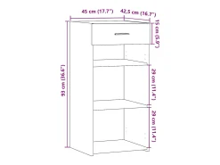 Aparador buffet cómoda armario mueble organizador cocina salón salón 45 x 42,5 x 93 cm madera contrachapada negra 02_0035948
