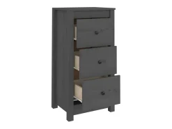 Aparador buffet cómoda armario unidad de almacenamiento organizador cocina salón salón juego de 2 40 x 35 x 80 cm madera maciza de pino gris 02_0036839