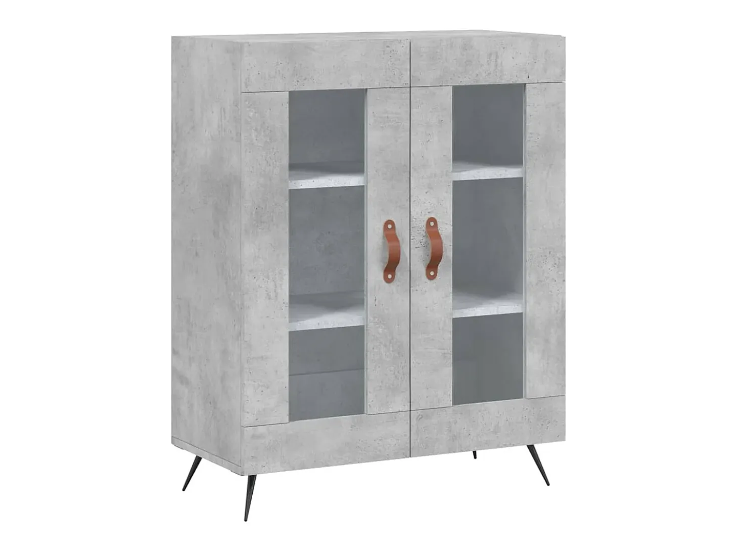 Aparador buffet cómoda armario mueble organizador cocina salón salón alto 69,5 x 34 x 180 cm madera contrachapada gris 02_0034623