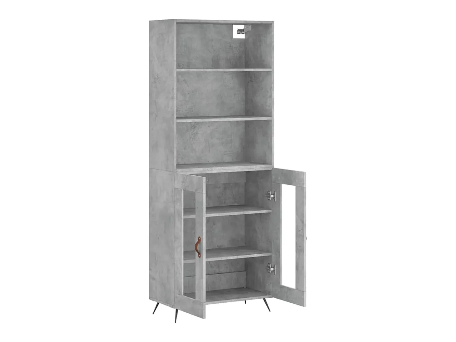 Aparador buffet cómoda armario mueble organizador cocina salón salón alto 69,5 x 34 x 180 cm madera contrachapada gris 02_0034623