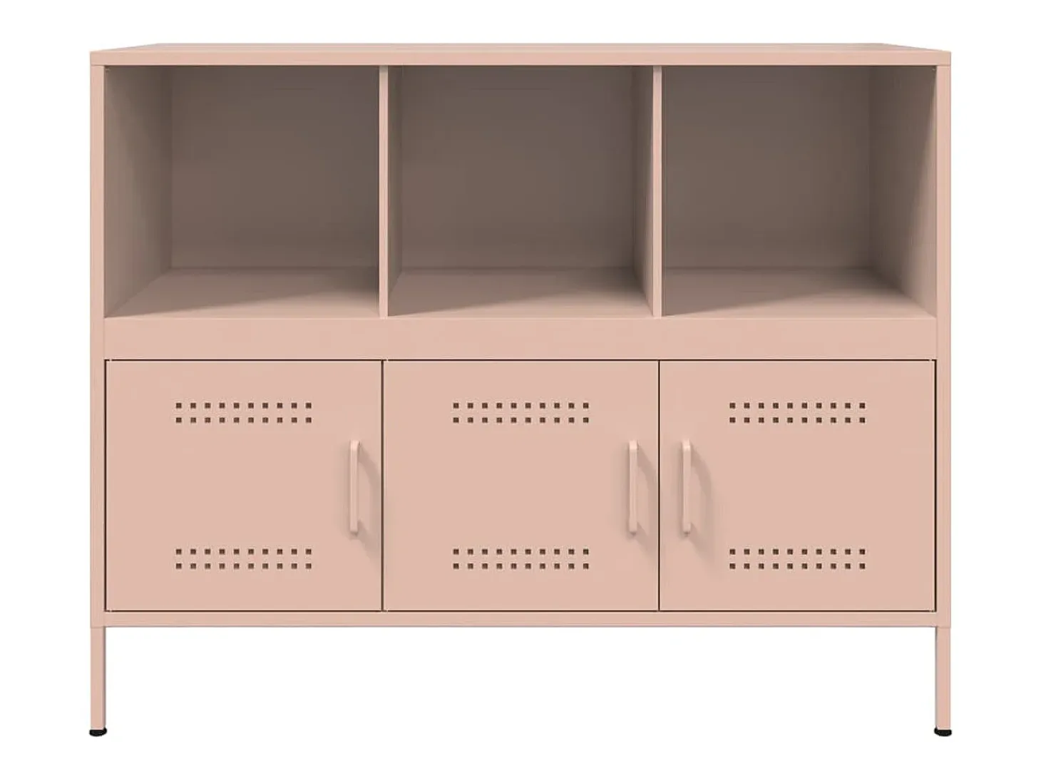 Aparador buffet cómoda armario mueble organizador cocina salón salón 100,5 x 39 x 79 cm acero rosa 02_0036198