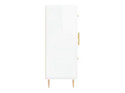 Aparador buffet cómoda armario mueble organizador cocina salón brillante 69,5 x 34 x 90 cm madera contrachapada blanco 02_0030711
