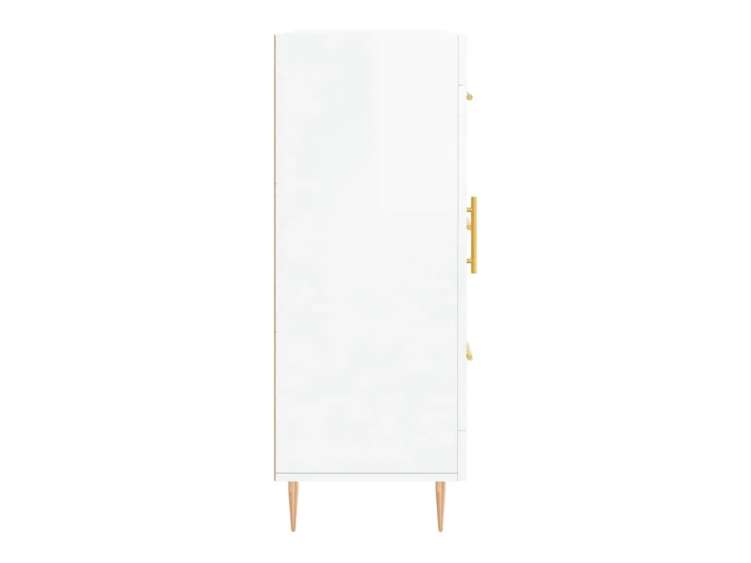 Aparador buffet cómoda armario mueble organizador cocina salón brillante 69,5 x 34 x 90 cm madera contrachapada blanco 02_0030711