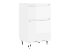 Aparador buffet cómoda armario mueble organizador cocina salón salón juego de 2 brillante 40 x 35 x 70 cm blanco madera contrachapada 02_0036706