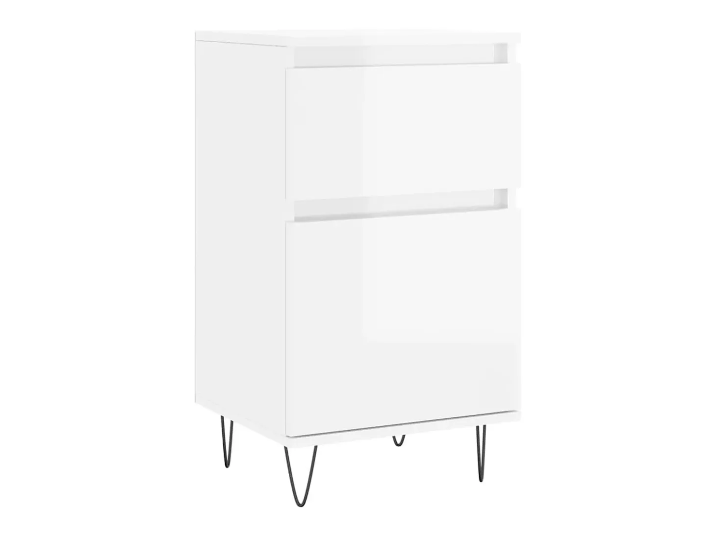 Aparador buffet cómoda armario mueble organizador cocina salón salón juego de 2 brillante 40 x 35 x 70 cm blanco madera contrachapada 02_0036706