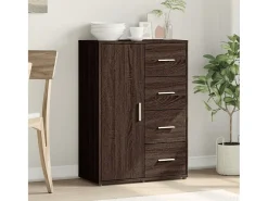 Aparador buffet cómoda armario unidad de almacenamiento organizador cocina salón salón 60 x 31 x 84 cm madera contrachapada marrón 02_0031283