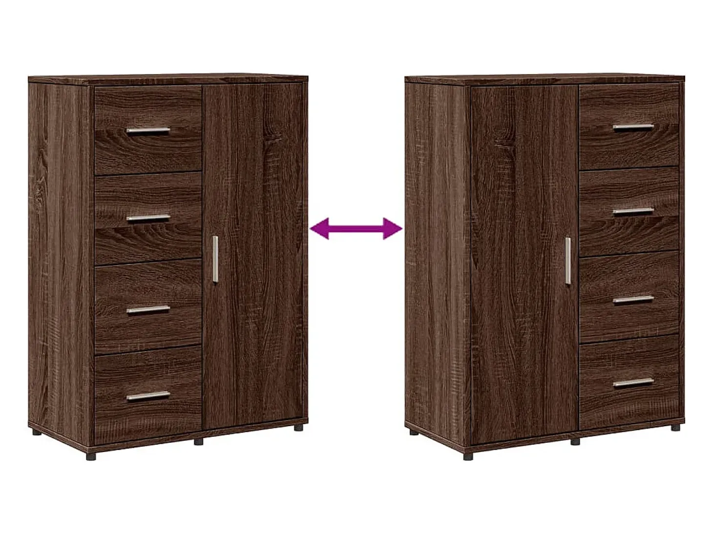 Aparador buffet cómoda armario unidad de almacenamiento organizador cocina salón salón 60 x 31 x 84 cm madera contrachapada marrón 02_0031283