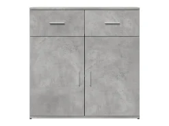 Aparador buffet cómoda armario unidad de almacenamiento organizador cocina salón salón juego de 2 79 x 38 x 80 cm madera contrachapada gris 02_0036868