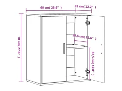 Aparador buffet cómoda armario unidad de almacenamiento organizador cocina salón salón juego de 2 sonoma 60 x 31 x 70 cm madera contrachapada marrón 02_0036814
