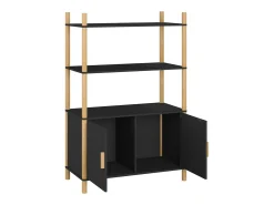 Aparador buffet cómoda armario mueble organizador cocina salón salón alto 80 x 40 x 121 cm madera contrachapada negro 02_0035131
