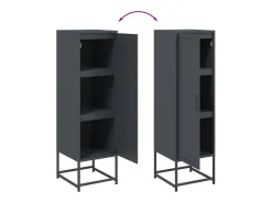 Aparador buffet cómoda armario mueble organizador cocina salón salón alto 36 x 39 x 123 cm acero antracita 02_0032201