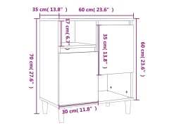 Aparador buffet cómoda armario mueble organizador cocina salón salón juego de 2 60 x 35 x 70 cm madera contrachapada marrón 02_0036745