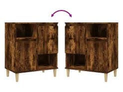 Aparador buffet cómoda armario mueble organizador cocina salón salón juego de 2 60 x 35 x 70 cm madera contrachapada marrón 02_0036745