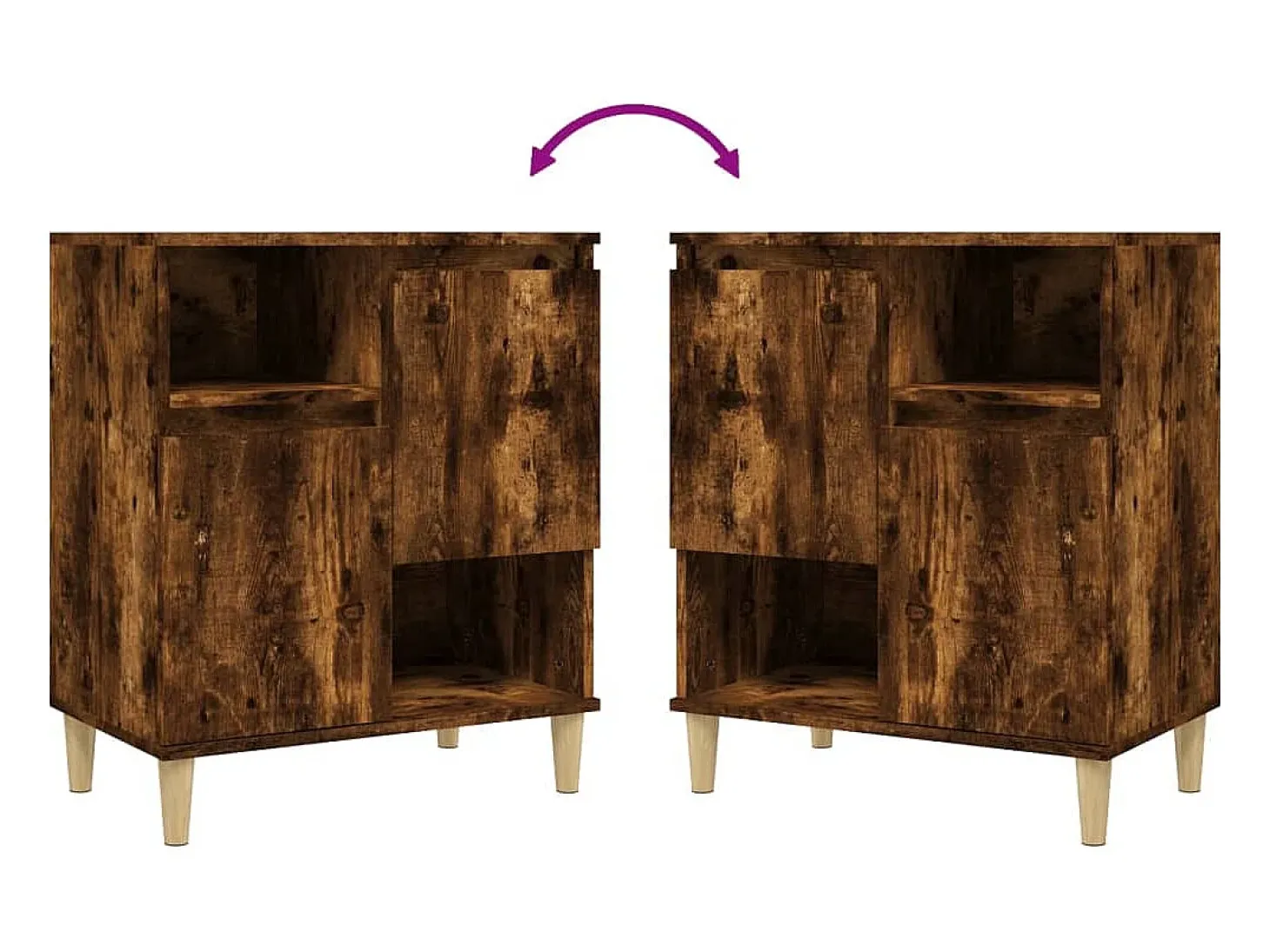 Aparador buffet cómoda armario mueble organizador cocina salón salón juego de 2 60 x 35 x 70 cm madera contrachapada marrón 02_0036745