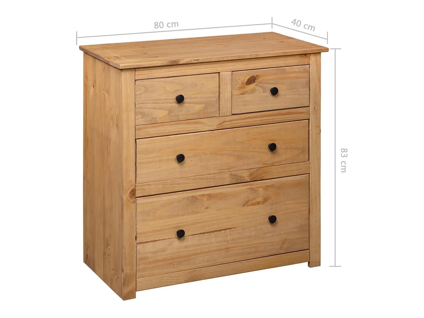Aparador buffet cómoda armario unidad de almacenamiento organizador cocina salón salón 80 x 40 x 83 cm Pino gama Panamá marrón 02_0029659