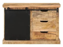 Aparador buffet cómoda armario mueble organizador cocina salón salón 80 x 30 x 55 cm madera maciza de mango en bruto marrón 02_0029652