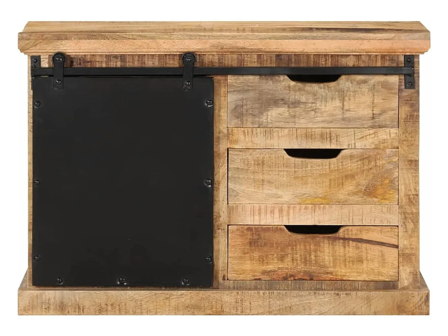 Aparador buffet cómoda armario mueble organizador cocina salón salón 80 x 30 x 55 cm madera maciza de mango en bruto marrón 02_0029652