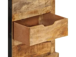 Aparador buffet cómoda armario mueble organizador cocina salón salón 80 x 30 x 55 cm madera maciza de mango en bruto marrón 02_0029652
