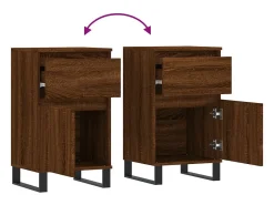 Aparador buffet cómoda armario mueble organizador cocina salón salón juego de 2 40 x 35 x 70 cm madera contrachapada marrón 02_0036768