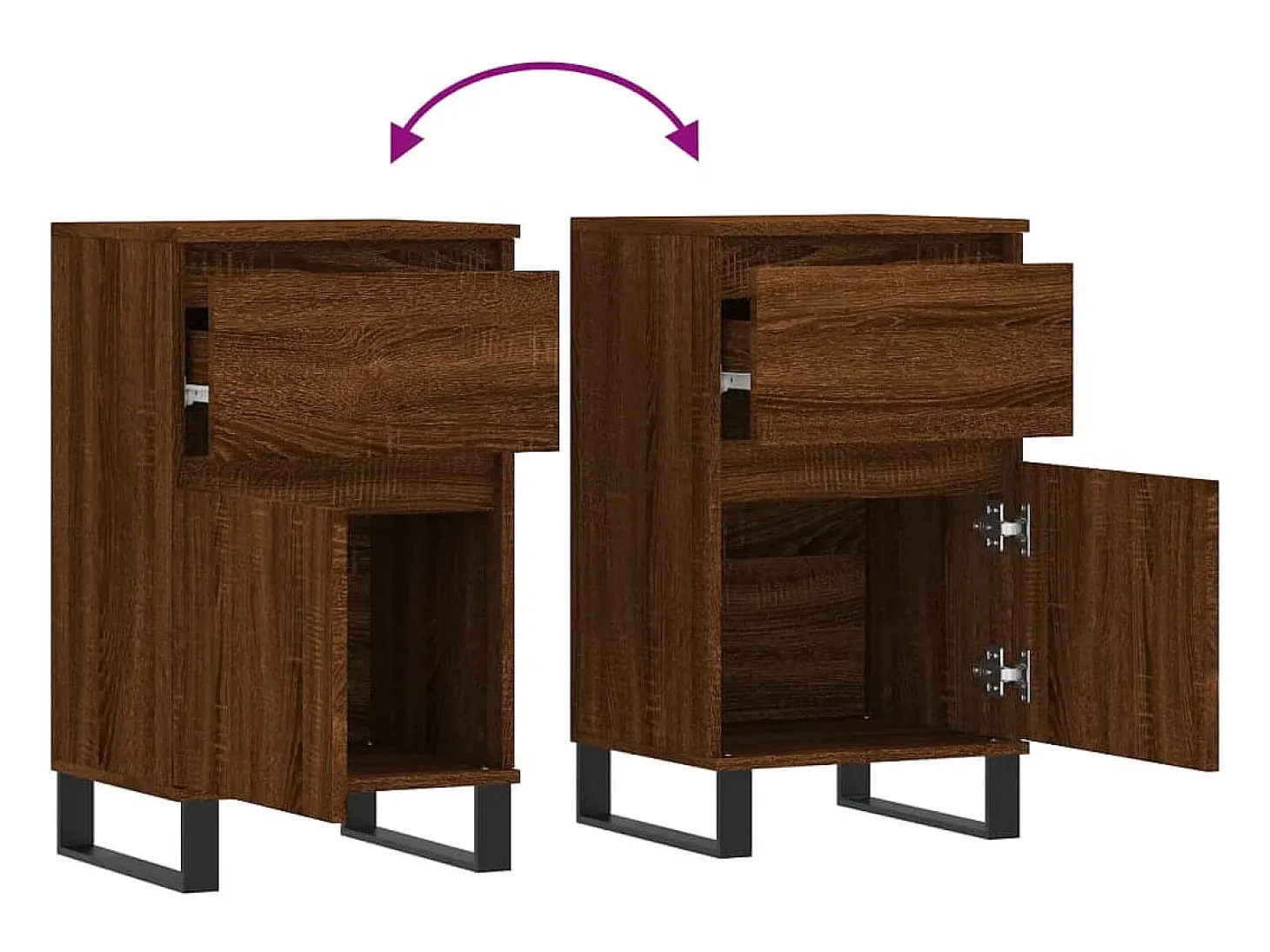 Aparador buffet cómoda armario mueble organizador cocina salón salón juego de 2 40 x 35 x 70 cm madera contrachapada marrón 02_0036768