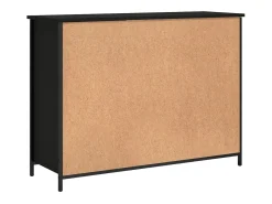 Aparador buffet cómoda armario mueble organizador cocina salón salón 100 x 35 x 75 cm madera contrachapada negra 02_0035796