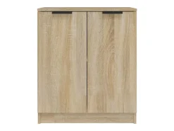 Aparador buffet cómoda armario unidad de almacenamiento organizador cocina salón salón juego de 2 sonoma 60 x 30 x 70 cm marrón madera contrachapada 02_0036811