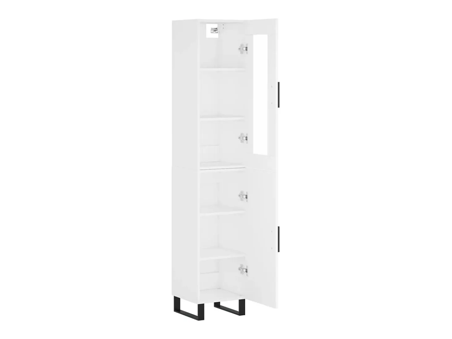 Aparador buffet cómoda armario mueble organizador cocina salón salón alto 34,5 x 34 x 180 cm madera contrachapada blanco 02_0032424