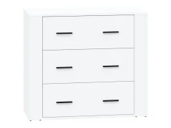 Aparador buffet cómoda armario unidad de almacenamiento organizador cocina salón salón juego de 2 madera contrachapada blanca 02_0036687