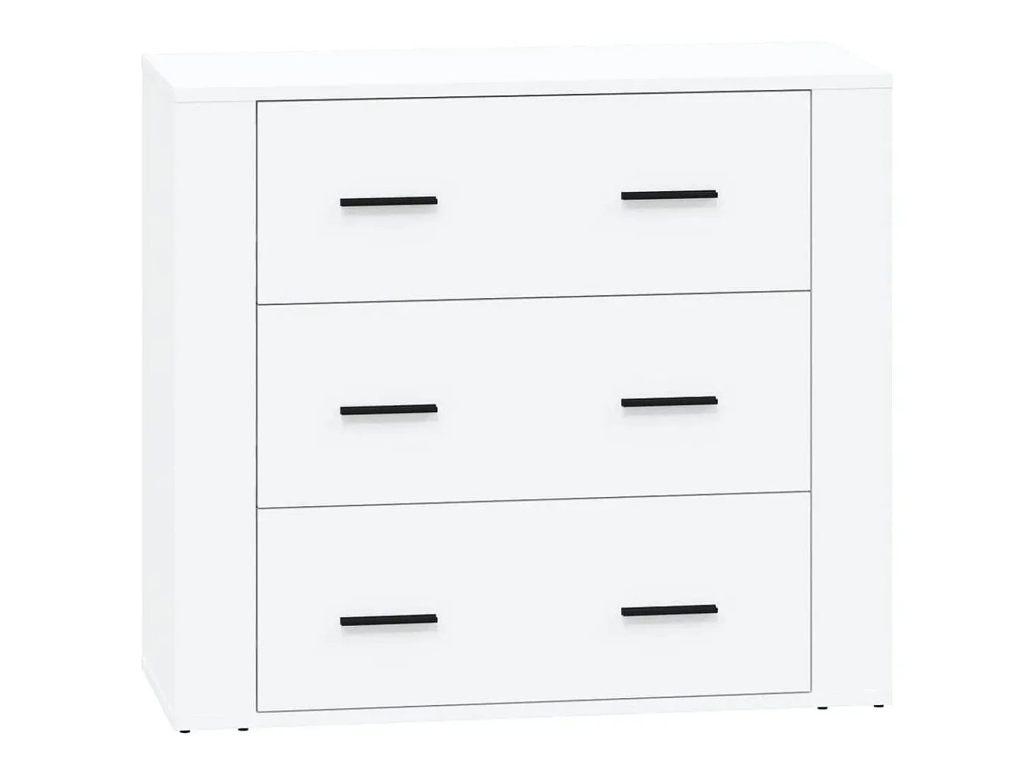 Aparador buffet cómoda armario unidad de almacenamiento organizador cocina salón salón juego de 2 madera contrachapada blanca 02_0036687