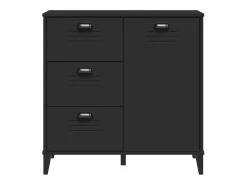 Aparador buffet cómoda armario unidad de almacenamiento organizador cocina salón salón 80 x 40 x 80 cm madera contrachapada negra 02_0036631