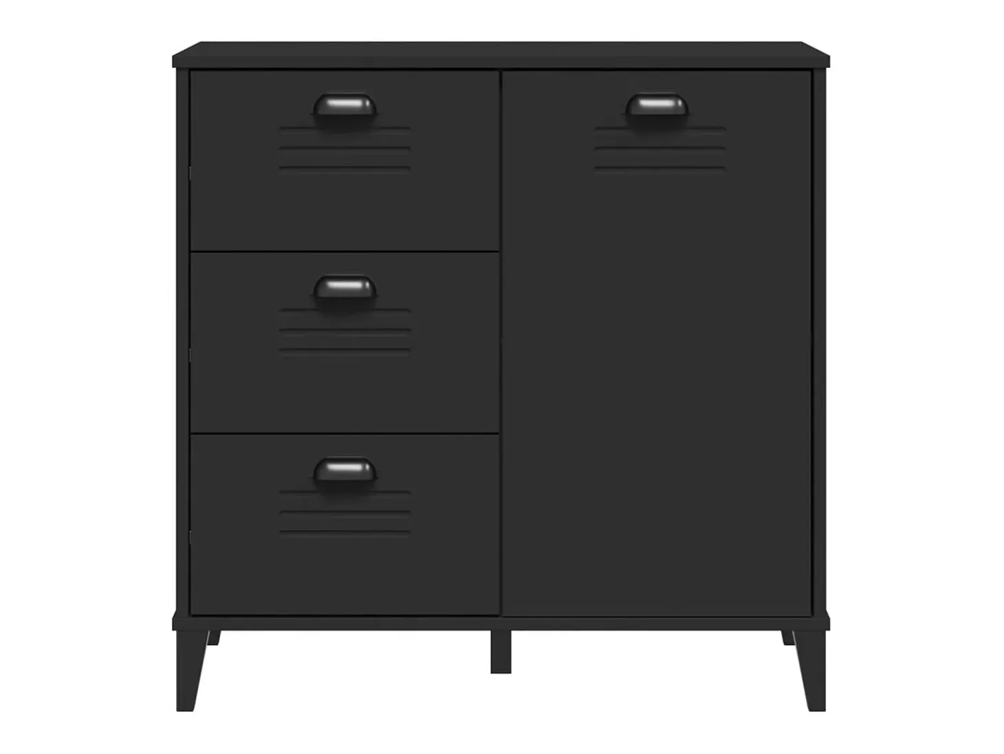 Aparador buffet cómoda armario unidad de almacenamiento organizador cocina salón salón 80 x 40 x 80 cm madera contrachapada negra 02_0036631