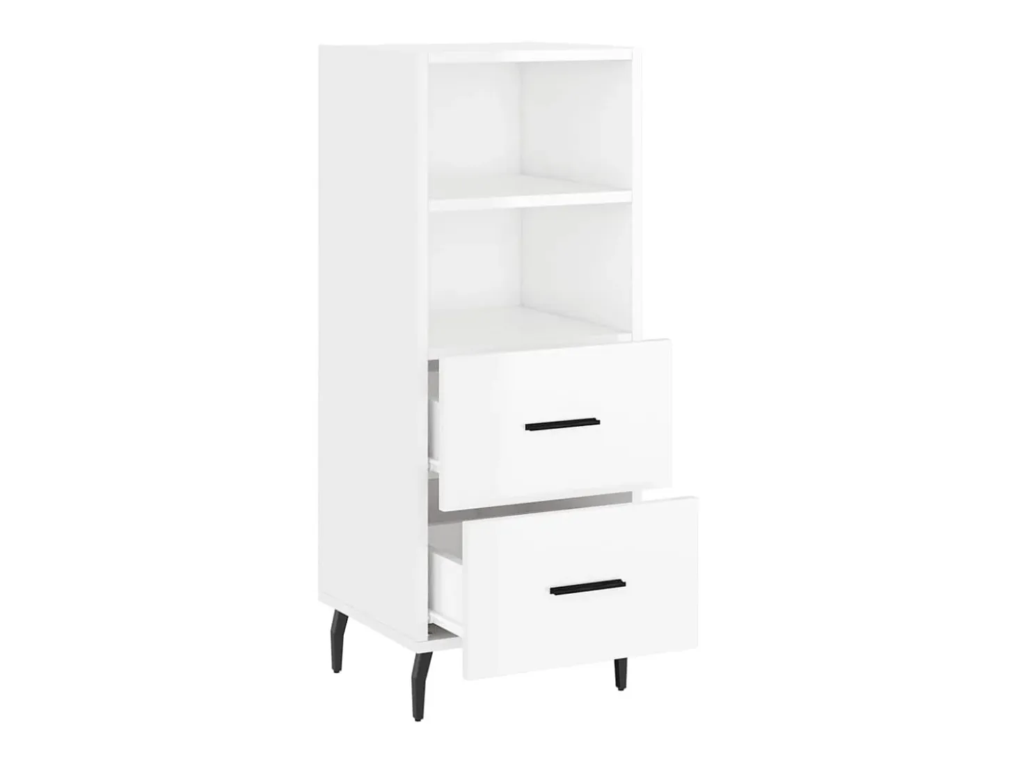 Aparador buffet cómoda armario mueble organizador cocina salón salón brillante 34,5 x 34 x 90 cm madera contrachapada blanco 02_0030602