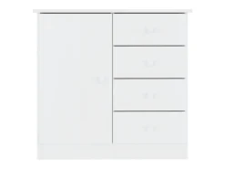 Aparador buffet cómoda armario unidad de almacenamiento organizador cocina salón salón 77 x 35 x 73 cm madera maciza de pino blanco 02_0029681