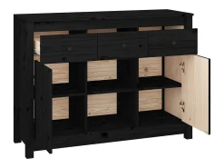 Aparador buffet cómoda armario mueble organizador cocina salón salón 100 x 35 x 74,5 cm madera maciza de pino negro 02_0035794