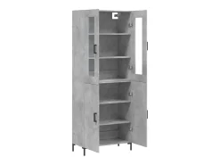 Aparador buffet cómoda armario mueble organizador cocina salón salón alto 69,5 x 34 x 180 cm madera contrachapada gris 02_0034691
