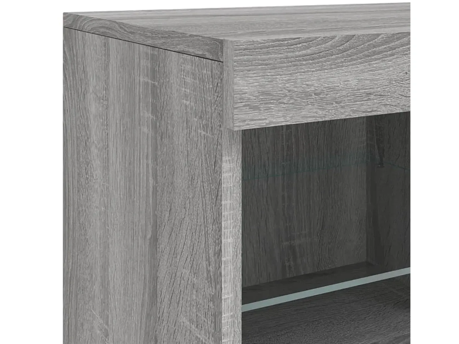 Aparador buffet cómoda armario mueble organizador cocina salón salón con luces LED Sonoma 81 x 37 x 67 cm gris 02_0030084