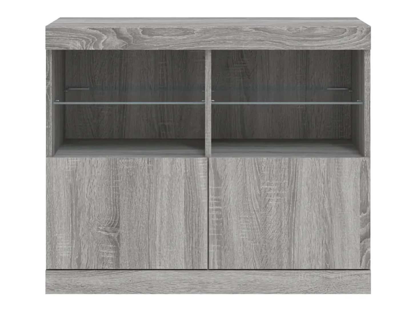 Aparador buffet cómoda armario mueble organizador cocina salón salón con luces LED Sonoma 81 x 37 x 67 cm gris 02_0030084