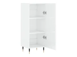 Aparador buffet cómoda armario mueble organizador cocina salón brillante 34,5 x 34 x 90 cm madera contrachapada blanco 02_0030616