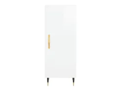 Aparador buffet cómoda armario mueble organizador cocina salón brillante 34,5 x 34 x 90 cm madera contrachapada blanco 02_0030616