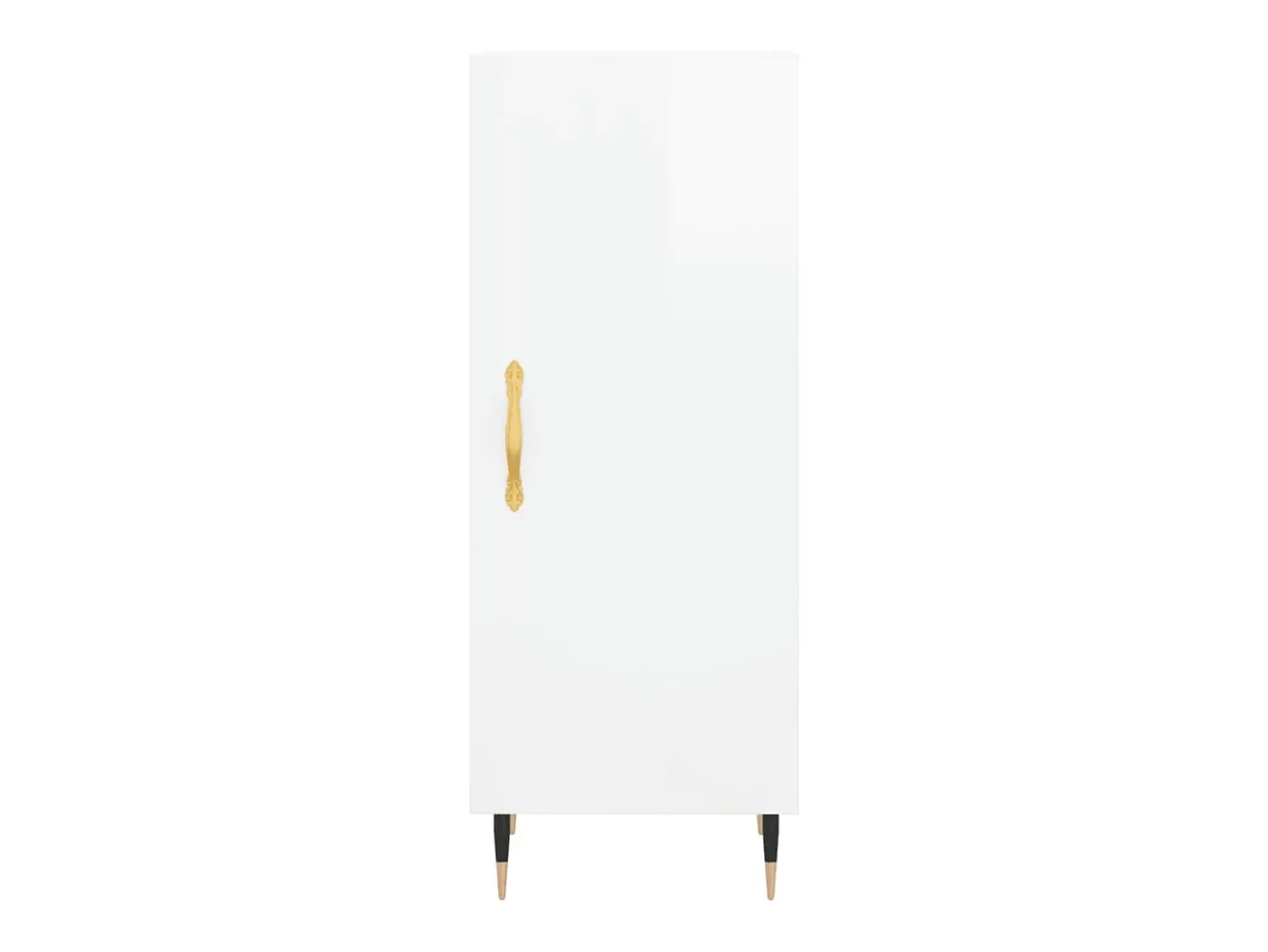 Aparador buffet cómoda armario mueble organizador cocina salón brillante 34,5 x 34 x 90 cm madera contrachapada blanco 02_0030616